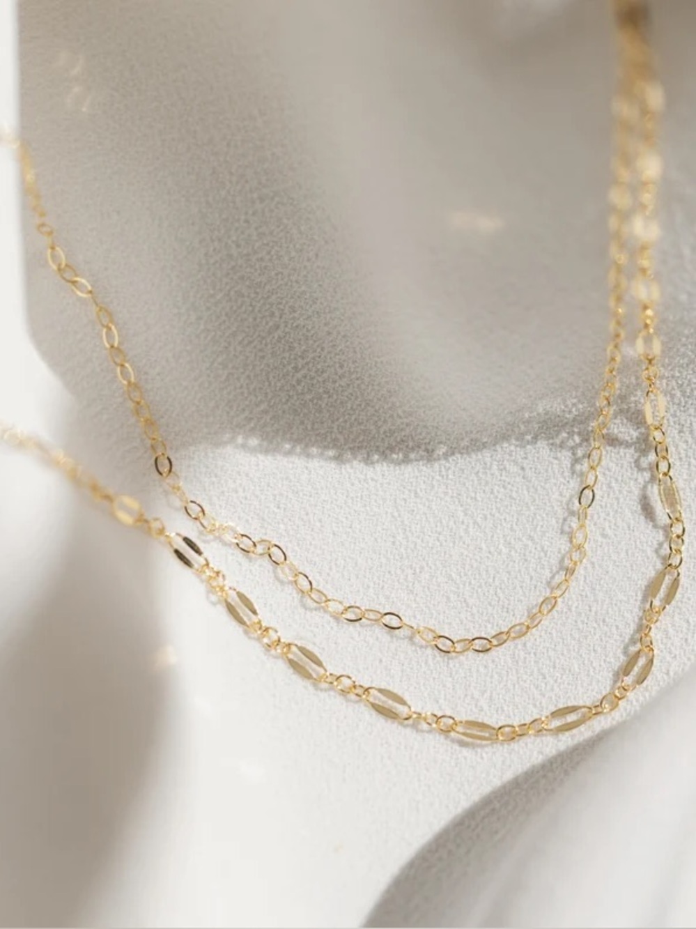 Handmade Gold Plated Layered Double Strand Minimalist Delicate Necklace NWOT - Picture 2 of 6